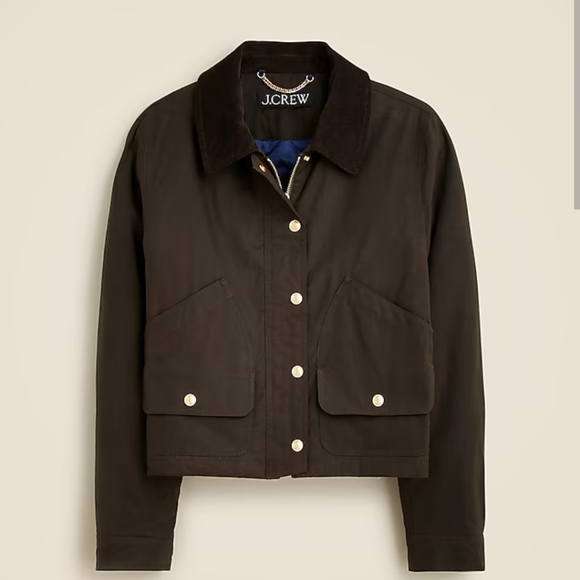 J. Crew Jackets & Blazers - J. Crew Short Barn Jacket in English Ripstop Cotton - Mossy Brown